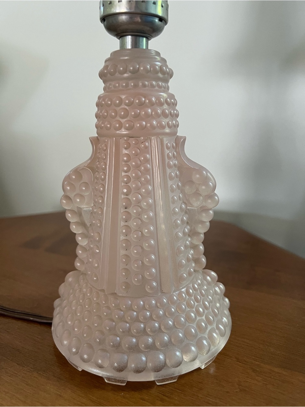 VTG- PAIR of 1930’s Pink Satin Hobnail Depression Glass Boudoir Lamp-See Pics ! - Picture 13 of 16